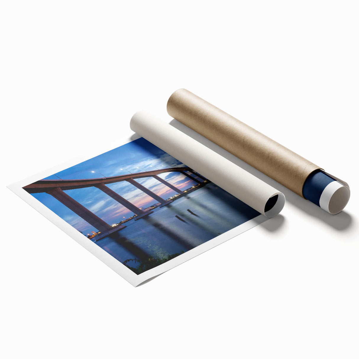 Extra large rolled print featuring a serene Chesapeake Bay landscape with soft blue and green tones.