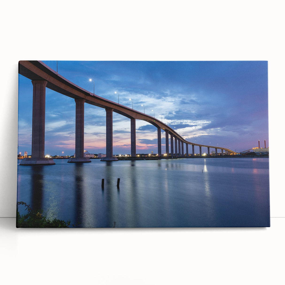 Black and white photograph of Chesapeake Bay on stretched canvas, ideal for kitchen wall art.