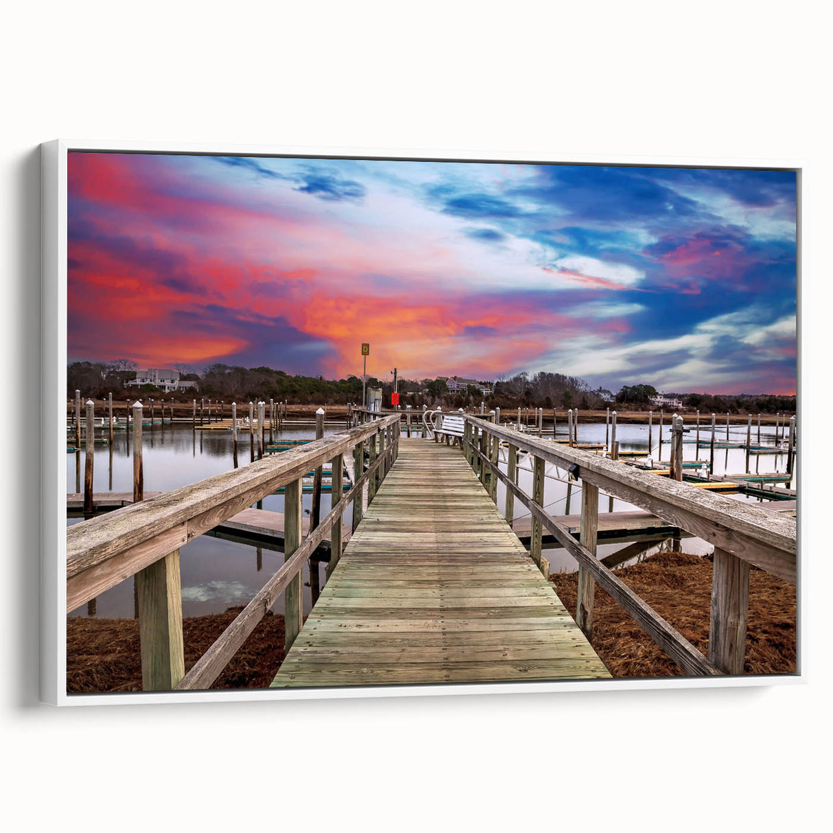 Vintage poster art of Cape Cod with colorful, muted tones on extra large framed canvas, ideal for living room decor.