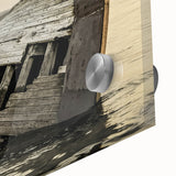 Large abstract wall art depicting Michigan's Upper Peninsula in mid-century modernist style on acrylic glass.