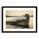 Colorful abstract art print of Michigan's Upper Peninsula in vibrant hues on a large textured canvas, framed in black.