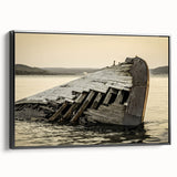 Black and white framed canvas of Michigan's Upper Peninsula landscape, ideal for bedroom wall decor.