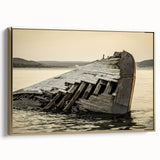 Framed canvas depicting a vintage-style landscape of Michigan's Upper Peninsula in muted earth tones.