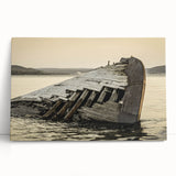 Black and white photograph of Michigan's Upper Peninsula on stretched canvas, ideal for kitchen wall art or bedroom ambiance.