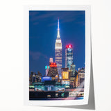 Rolled print of Kansas City skyline in muted gray tones, ideal for dining room wall art.