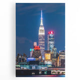 Black and white large art print of Kansas City skyline on stretched canvas, suitable for kitchen wall art.