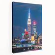 Horizontal canvas print of Kansas City skyline in muted twilight hues, ideal for kitchen wall art.