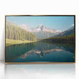 Large art print of Glacier National Park in muted earth tones on a framed acrylic, ideal for modern art wall decor.