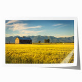 Rolled print of Montana scenery with vibrant green and blue tones, ideal for art wall dining room.