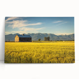 Black and white large art print of Montana scenery on stretched canvas, ideal for kitchen wall art or bedroom decor.