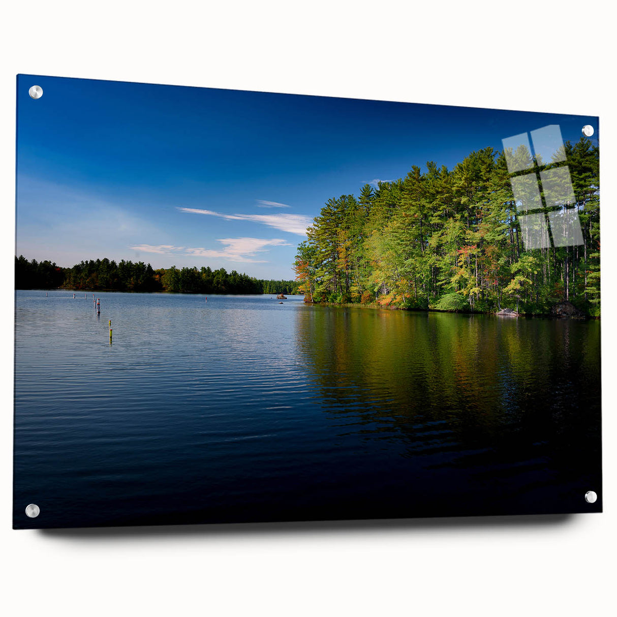 Acrylic print of New Hampshire scenery with muted earth tones, ideal for dining room art.