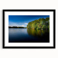 Extra large abstract art print depicting a colorful, textured New Hampshire scenery on a black framed canvas.