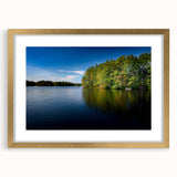 Extra large abstract art print of a textured New Hampshire scenery in muted earth tones, framed in gold.