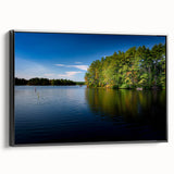 Black and white landscape art painting of New Hampshire on framed canvas, ideal for bedroom wall decor.
