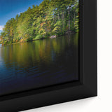 Extra large framed canvas featuring a textured depiction of New Hampshire scenery in black with colorful art accents.