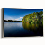 Framed canvas featuring a vintage-style landscape art painting of New Hampshire, in muted earth tones.