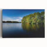 Black and white photograph of a New Hampshire landscape on stretched canvas, ideal for kitchen wall art.