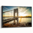Black and white framed canvas of New Jersey landscape in a vintage style, ideal for bedroom wall art.