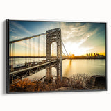 Black and white framed canvas of New Jersey landscape in a vintage style, ideal for bedroom wall art.