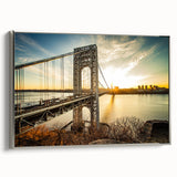 Framed canvas featuring a vintage-style New Jersey landscape with muted colors, ideal for living room decor.