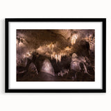 Extra large abstract art print featuring colorful, textured scenery of New Mexico on a black framed canvas.