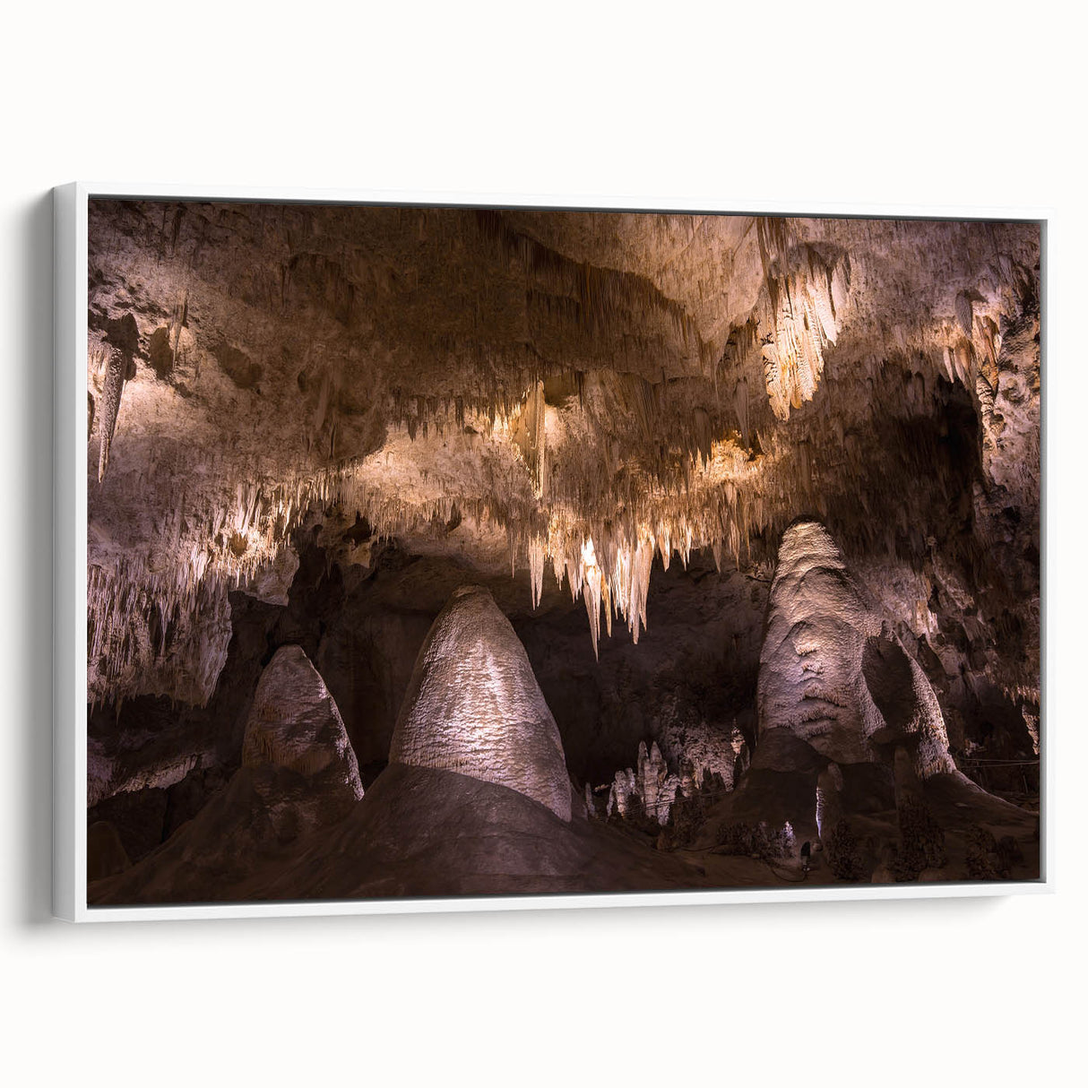 Vintage poster art of a New Mexico landscape on a framed canvas, featuring colorful art in extra large format.