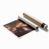 Extra large rolled print of a desert scene in New Mexico with muted earth tones, ideal for classy bathroom wall art.
