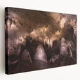 Desert landscape in New Mexico depicted in muted earth tones on a large stretched canvas, suitable for kitchen wall art.