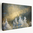 Blue Ridge Mountains landscape on stretched canvas with vibrant green and blue tones, ideal for kitchen wall art.