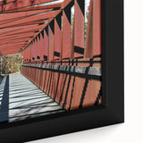 Black wall art featuring a textured close-up of Durham, North Carolina, with colorful accents on a framed canvas.