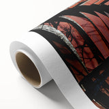 Art deco poster of Durham, North Carolina skyline in pastel colors on rolled canvas, suitable for nursery wall art.