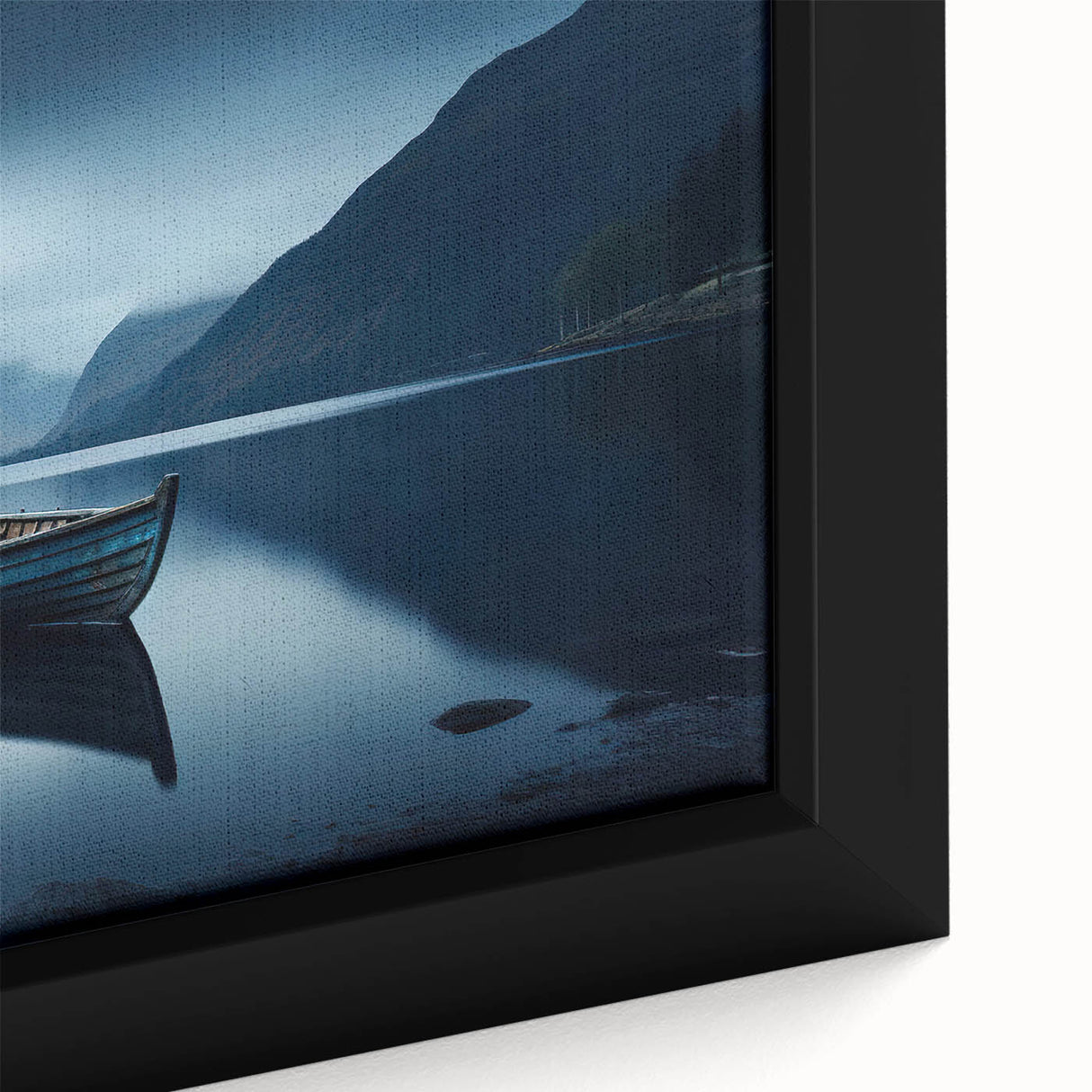 Extra large framed canvas featuring a textured depiction of the Adirondacks in black with colorful accents.