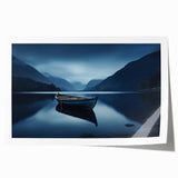 Extra large rolled print featuring a serene Adirondacks scenery in muted green and blue tones.