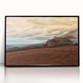 Large abstract wall art depicting a Long Island scenery in muted gray and blue tones on a framed acrylic print.