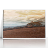 Art deco poster of Long Island scenery in muted colors on white framed acrylic, ideal for modern nursery wall decor.