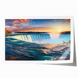 Extra large rolled print of Niagara Falls in muted blue and gray tones, ideal for dining room wall art.