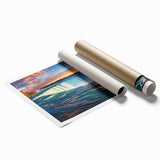 Extra large rolled print of Niagara Falls with vibrant water blues, ideal for classy bathroom wall art.