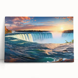 Black and white photo of Niagara Falls on stretched canvas, suitable as large kitchen wall art or bedroom decor.