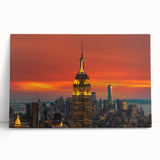 Black and white photo of the NYC skyline on stretched canvas, ideal for kitchen wall art or bedroom ambiance.