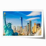 Extra large rolled print of Manhattan skyline in muted gray tones, ideal for art wall dining room.