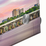 Large abstract wall art of Oklahoma scenery in muted earth tones on acrylic glass, ideal for dining room ambiance.