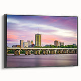 Black and white landscape art painting of Oklahoma scenery on framed canvas, suitable for bedroom wall decor.