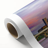 Art deco poster of Oklahoma scenery in soft pastel shades on rolled canvas, ideal for nursery wall art.