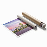 Extra large rolled print of Oklahoma scenery with vibrant floral elements, perfect for classy bathroom wall art.
