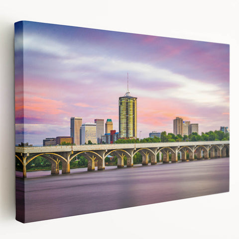 Oklahoma landscape on large stretched canvas with subdued earth tones, suitable for kitchen wall art.