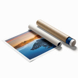 Extra large rolled print of Crater Lake, Oregon, in vivid blue tones, ideal for classy bathroom wall art.