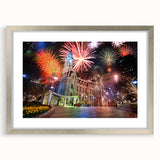 Textured abstract art print of Philadelphia skyline in muted gray tones, framed in silver, suitable for bedroom decor.