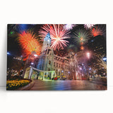 Black and white large art of Philadelphia skyline on stretched canvas, ideal for kitchen wall art or bedroom.