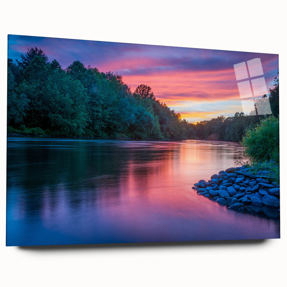 Large abstract wall art featuring a Pennsylvania scenery in muted earth tones on acrylic glass.