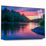 Large abstract wall art featuring a Pennsylvania scenery in muted earth tones on acrylic glass.